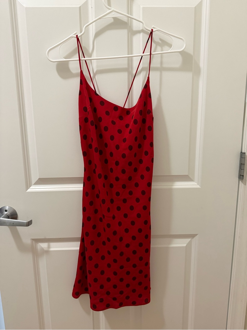 Abercrombie mini Red Polka Dot Slip Dress with Spaghetti Straps